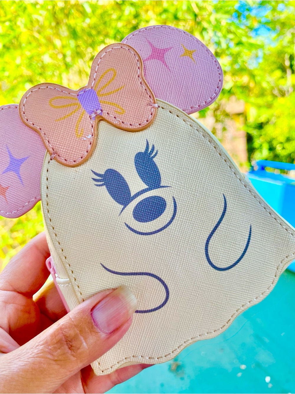 Disney Cream and Pink Minnie Ghost Card Holder